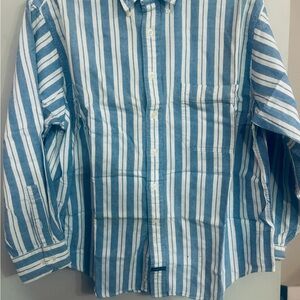 G.H. Bass & Co. Striped Blue and White Button-Down Shirt